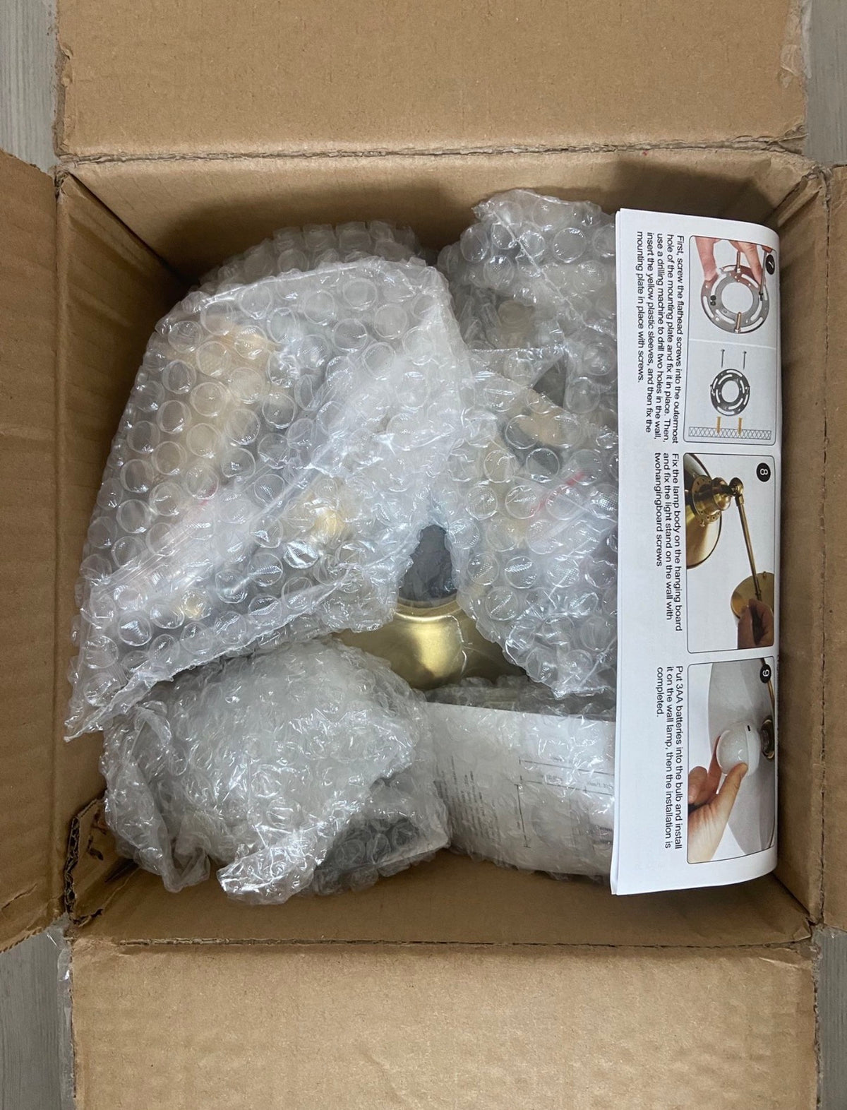 Gold Vintage Wireless Wall Sconces with Remote 6