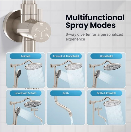 Rainshower And Handheld Retrofit Shower System 3