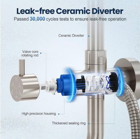 Rainshower And Handheld Retrofit Shower System 4