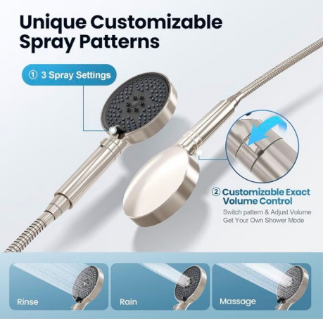 Rainshower And Handheld Retrofit Shower System 5