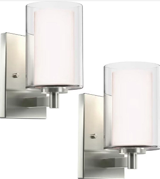Vanity Lights with Double Clear Glass Shade