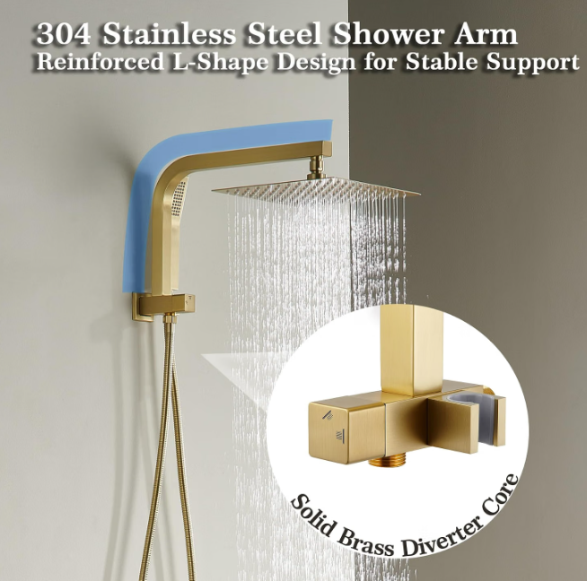 Shower System with 10 Inch Rain Shower Head 6
