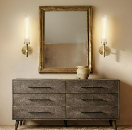 20'' Knurled Brass Bathroom Wall Sconces