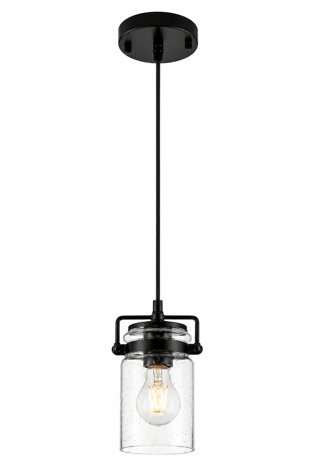 Industrial Hanging Light Fixture Black