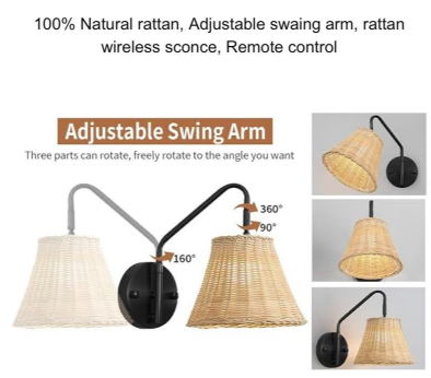 Wall Sconces Boho Rattan 3