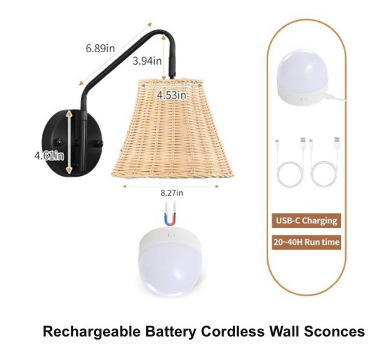 Wall Sconces Boho Rattan 4