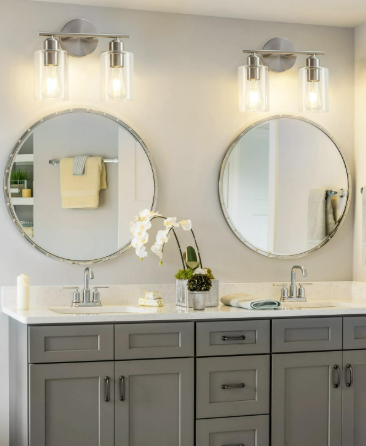 Brushed Nickel Vanity Lights 2-Pack