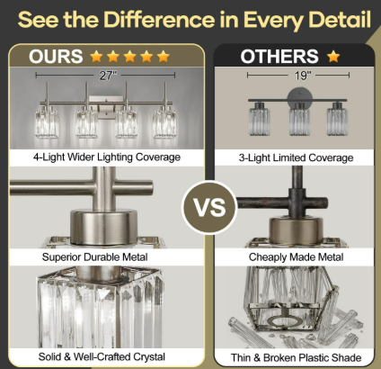 Brushed Nickel Crystal Vanity Lights 3