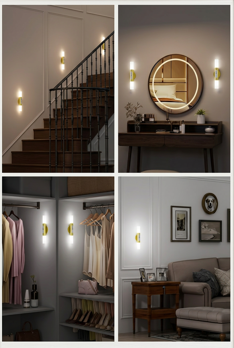 Wireless Wall Sconces with Motion Sensor