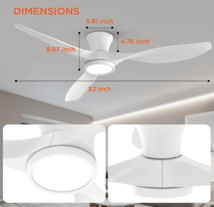 Ceiling Fan 52 Inch 4