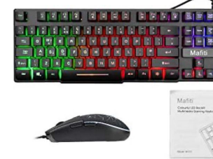 Rainbow Backlit Gaming Keyboard with Mouse