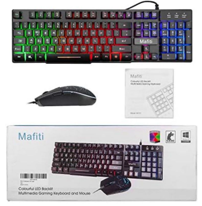 Rainbow Backlit Gaming Keyboard with Mouse