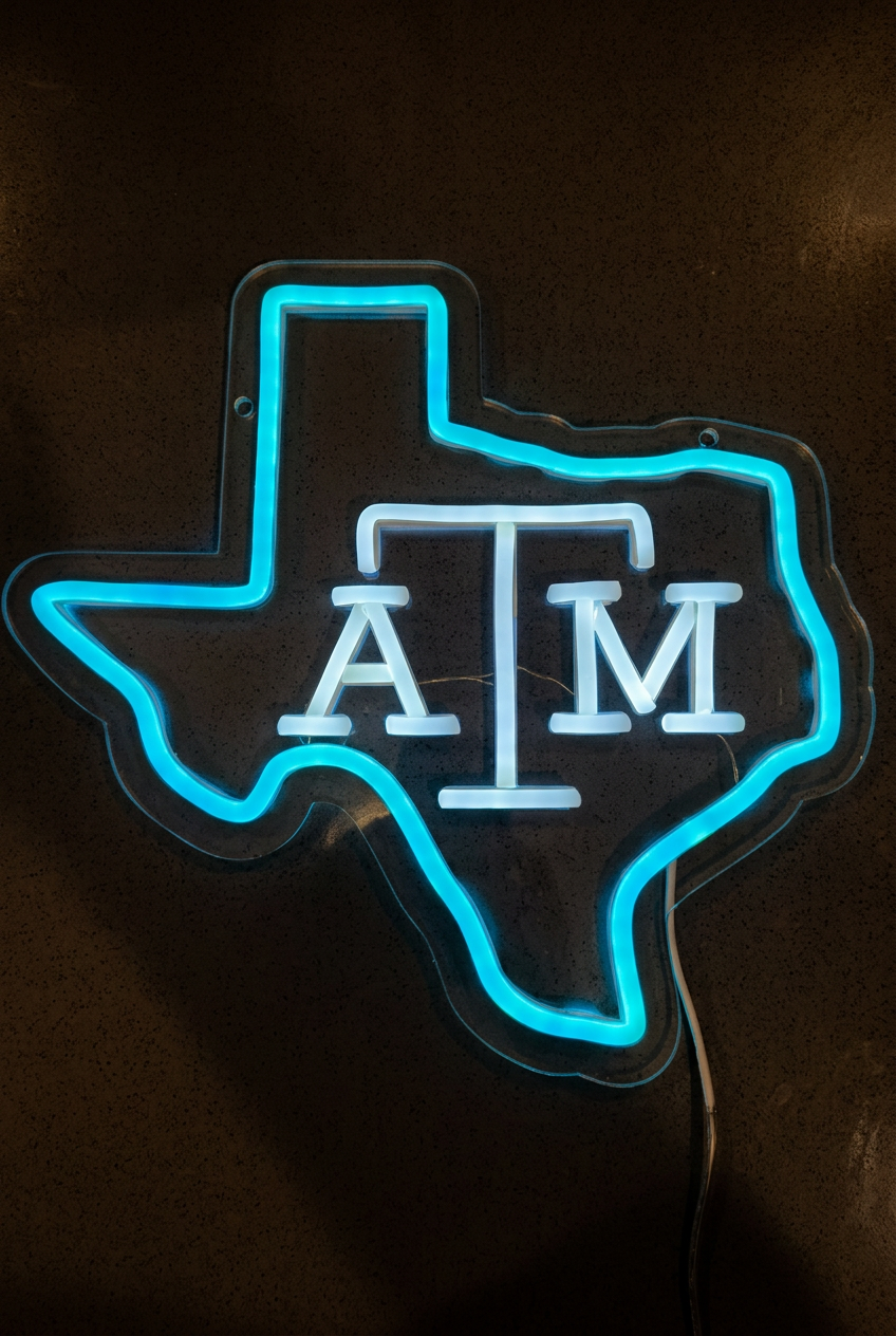 Texas A&M Custom Blue Neon Sign