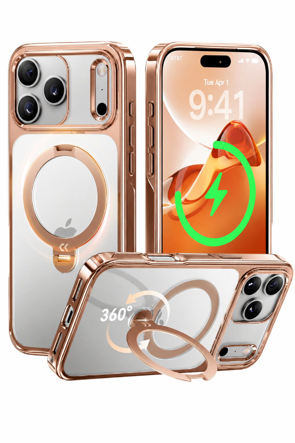 iPhone 17 Pro Rose Gold Case with Stand