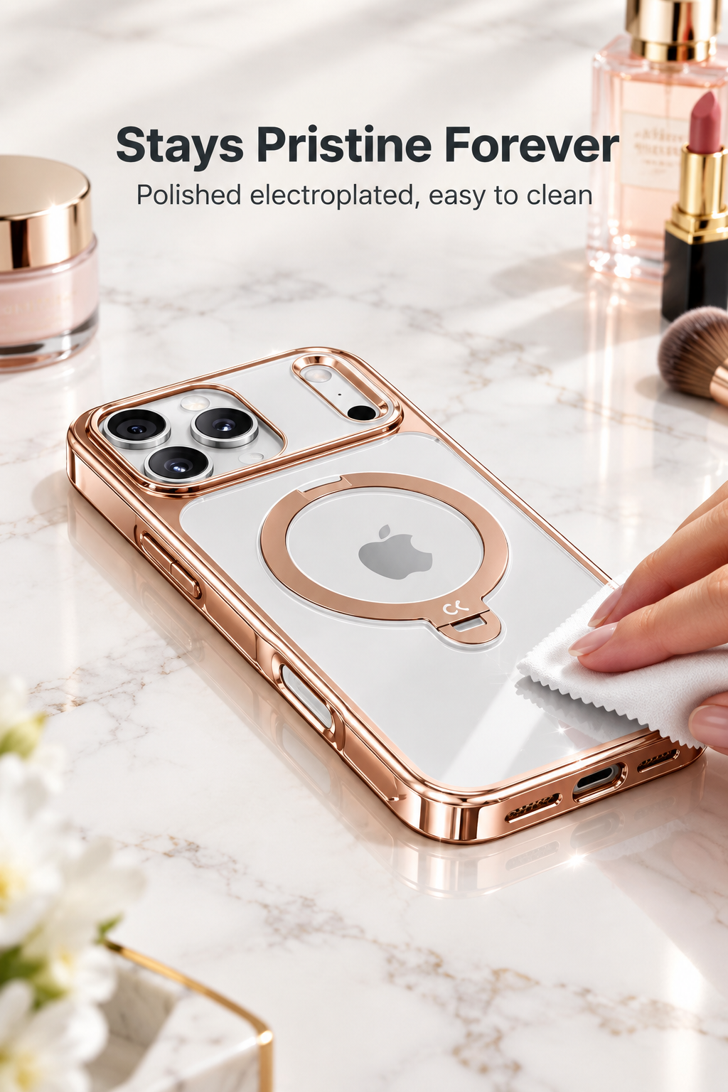 iPhone 17 Pro Rose Gold Case with Stand