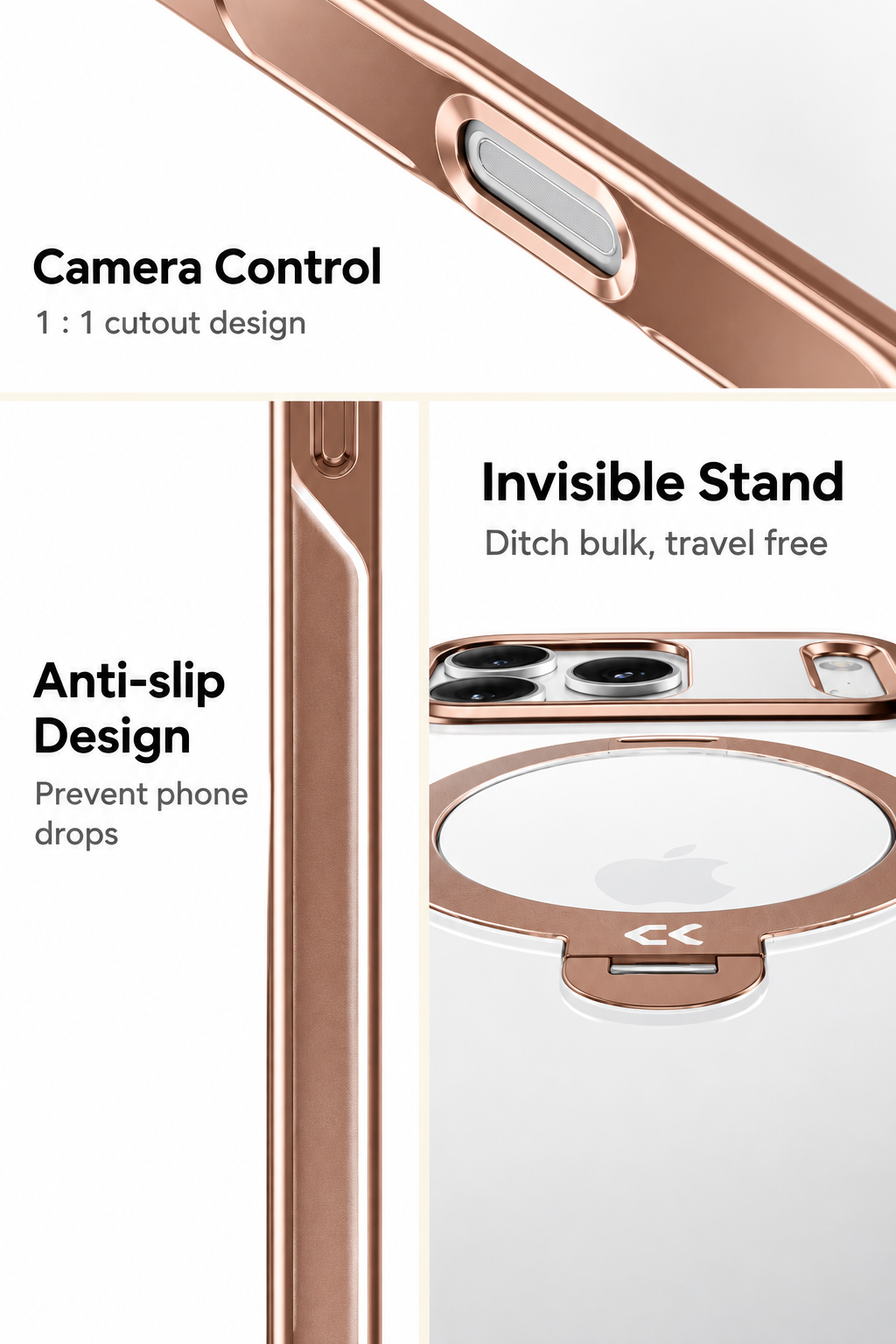 iPhone 17 Pro Rose Gold Case with Stand 6