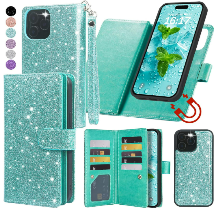 iPhone 14 Pro Glitter Wallet Case 6