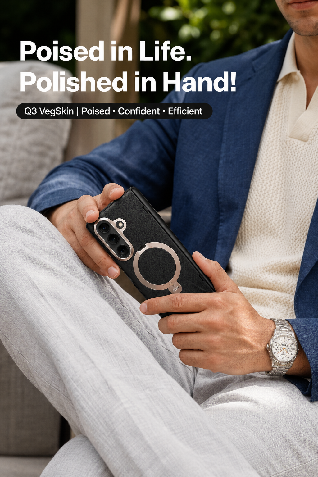 Q3 VegSkin Galaxy Z Fold 8 Ultra Case Leather