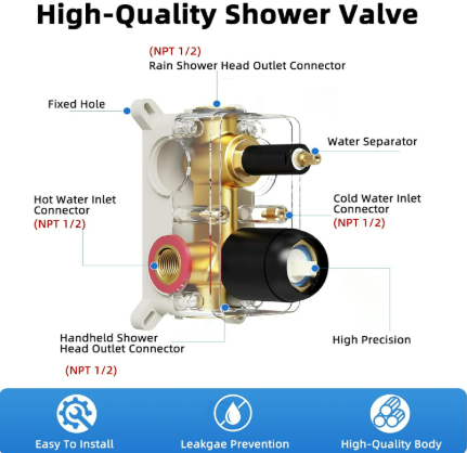 Shower Faucet Set With 8" Shower Head 7