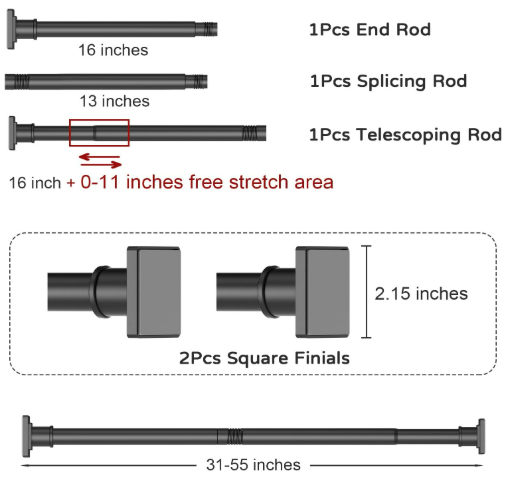 Shower Rod 31-55" 5