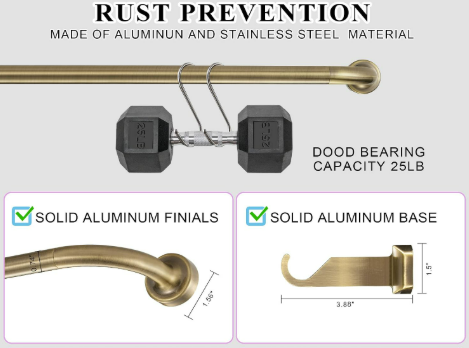Curtain Rod 28-48" 3