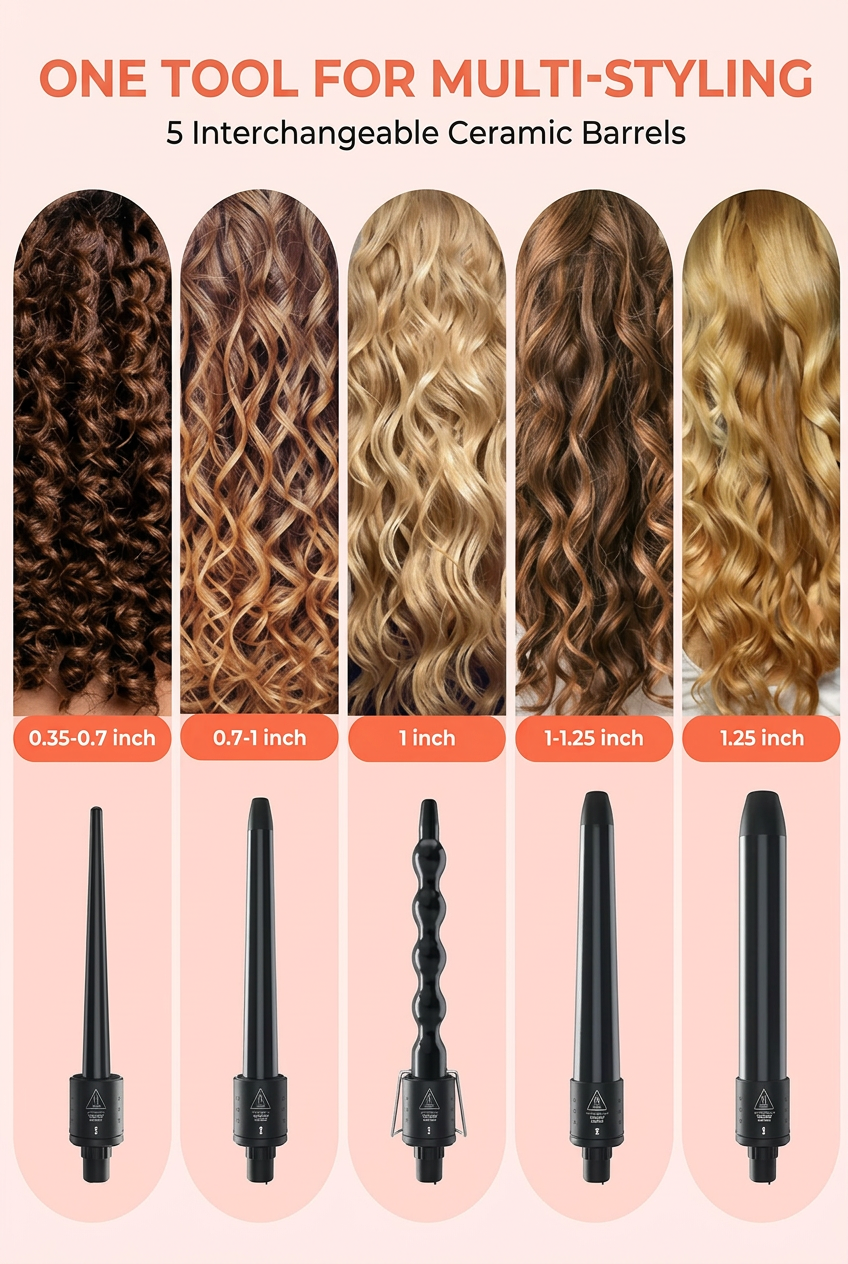 5-in-1 Curling Wand Set