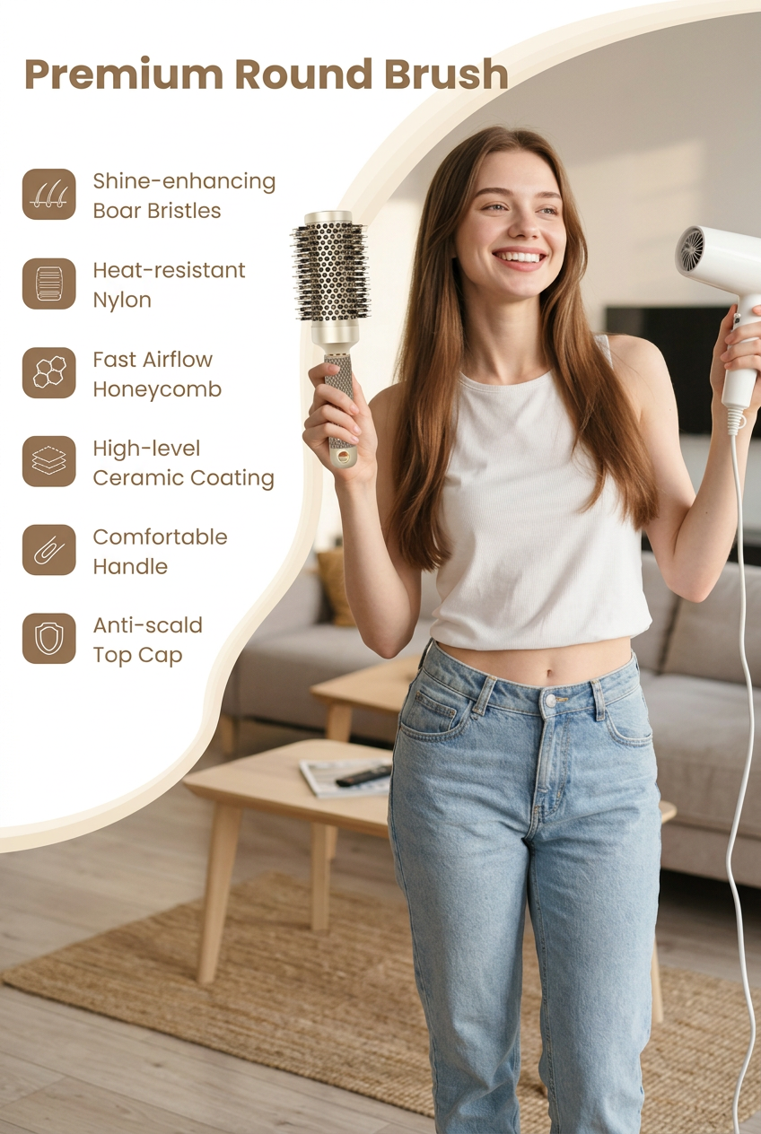 Ceramic Ionic Hair Brush 2.9"