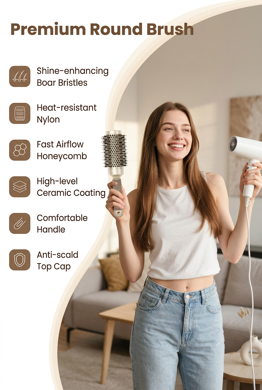 Ceramic Ionic Hair Brush 3.3"