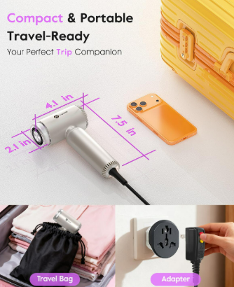 Dual Voltage Travel Hair Dryer 7