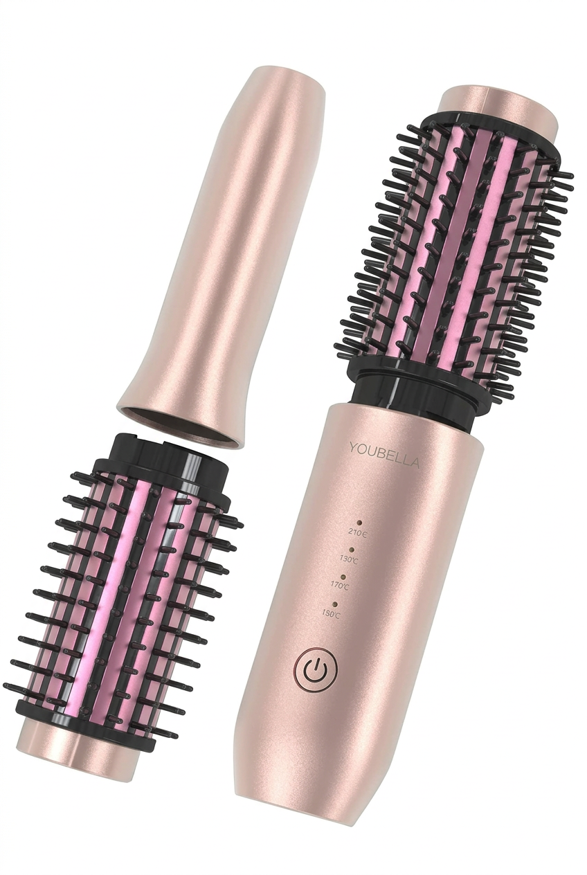 Portable Hair Curling Iron Brush