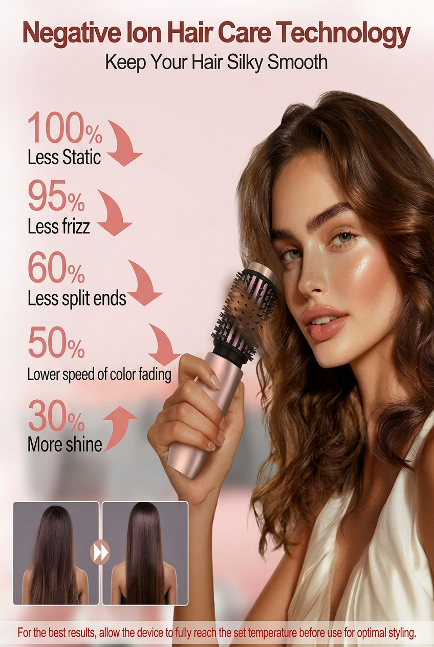 Portable Hair Curling Iron Brush