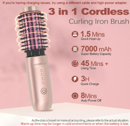Portable Hair Curling Iron Brush 6