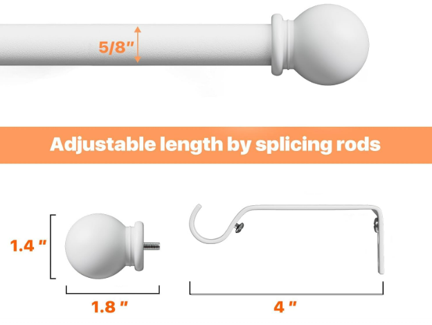 Two Curtain Rods 48-84" 3