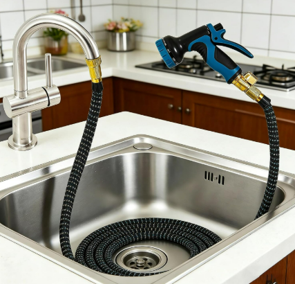 Sink Hose 25ft with Sprayer