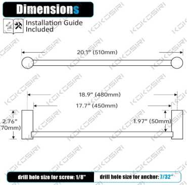 Towel Bar 20" 3