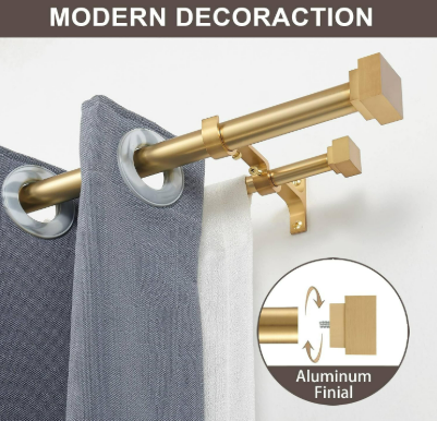 Double Curtain Rods 36-72" 3
