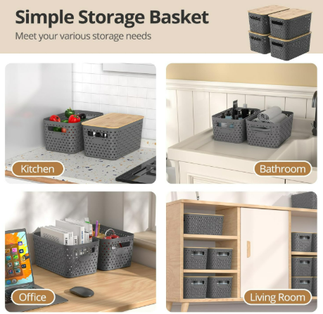 Bamboo Lid Storage Bins 3
