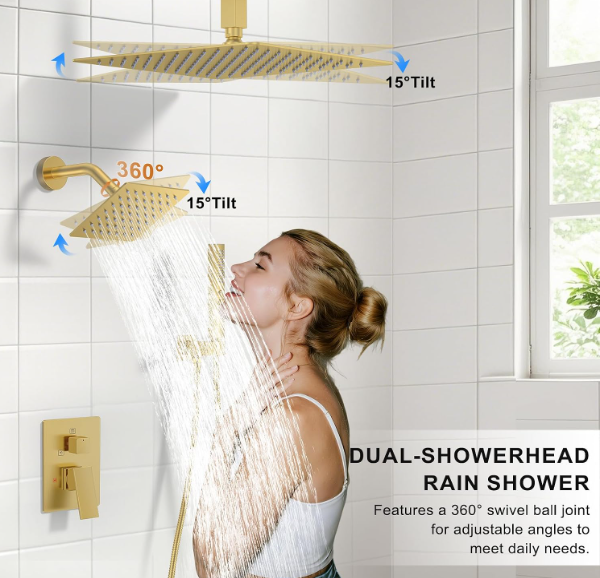 Dual Rain Shower System 12" and 6" 3