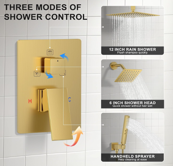 Dual Rain Shower System 12" and 6" 5