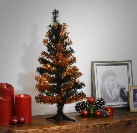 Halloween Tinsel Tree 24" 2