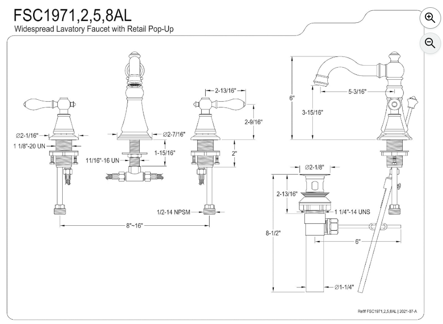 English Classic Widespread Faucet 3