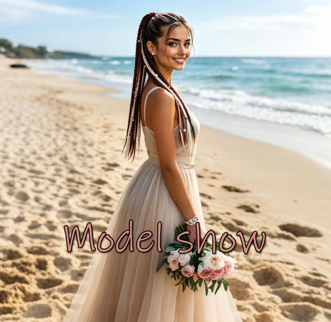 Braided Ponytail Hair Extensions with Beads 2