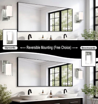 Vanity Lights with Double Clear Glass Shade