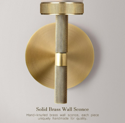 20'' Knurled Brass Bathroom Wall Sconces 4
