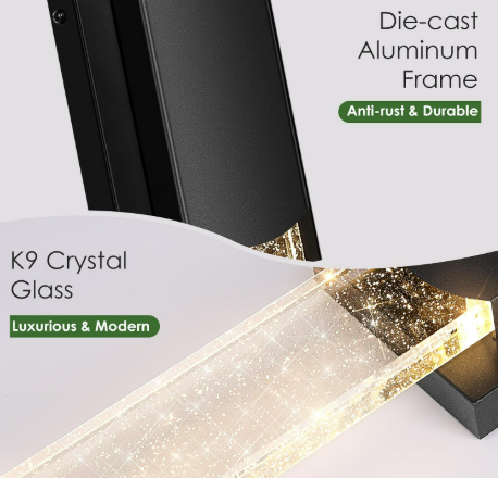 Large Size Outdoor Wall Light Fixtures with Crystal Bubble Glass 4