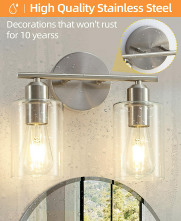 Brushed Nickel Vanity Lights 2-Pack 4