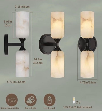 Wall Sconces Alabaster (2-Pack)
