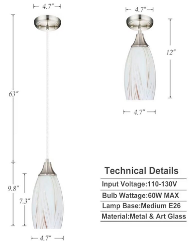 Pendant Lights Blown Glass (3-Pack) 3