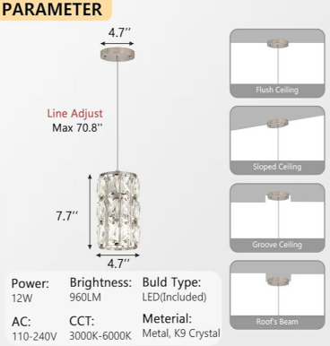 Pendant Light Crystal 3
