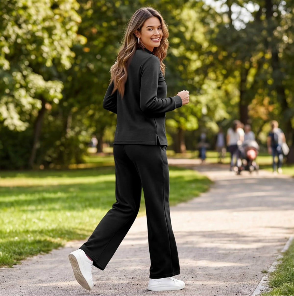 Womens Sweatsuits 2 Piece Set Crewneck Sweatshirt and Sweatpants Set 5